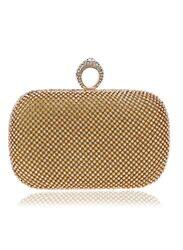 Glamorous Diamond-Studded Crystal Clutch Bags with Chain for Women's Parties and Weddings