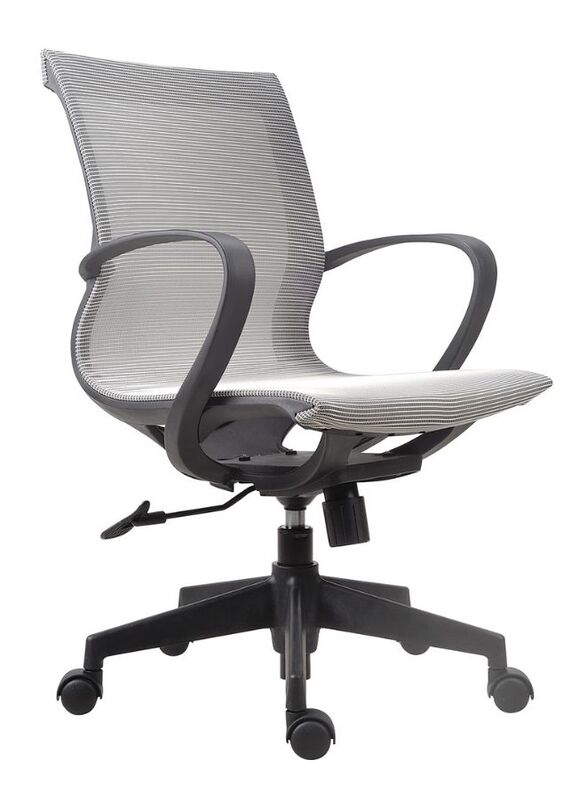 Black Frame Middle Back Ergonomic Office Chair for Executive, Manager, for Home and Offices, Grey