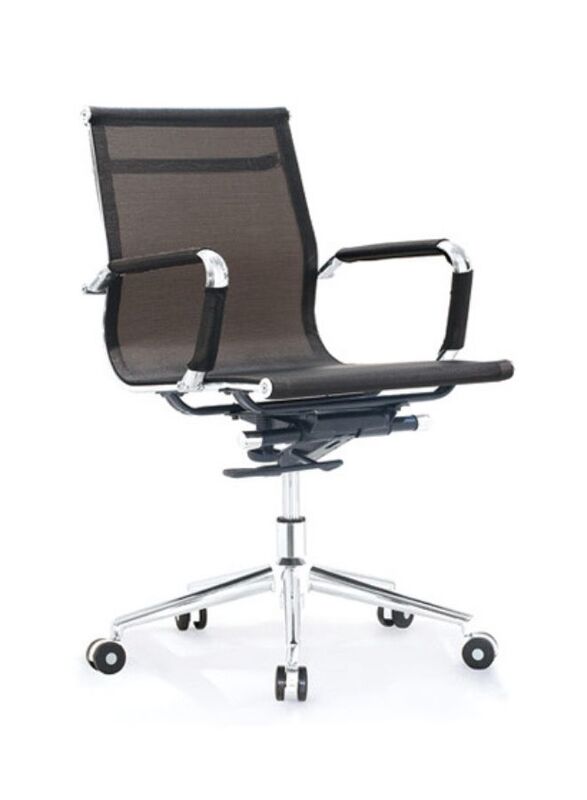 Medium Back Mesh Chair for Office and Home Use with Adjustable Height and Chrome Legs
