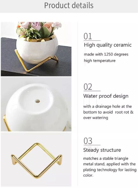 3pcs Small Succulent Planter Succulent Plant Pots Plant Container Small Flowerpot Succulent Container for Store Office Home Decoration (plant not included)