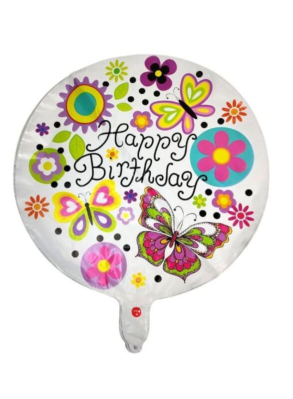 1 pc 18 Inch Birthday Party Balloons Large Size Happy Birthday Butterfly Foil Balloon Adult & Kids Party Theme Decorations for Birthday, Anniversary, Baby Shower