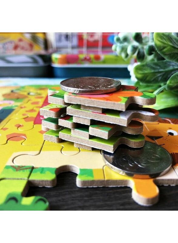 Wooden Jigsaw 120 Pieces Cartoon Animals Fairy Tales Puzzles Children Wood Early Learning Set Montessori Education Toy Kids Gift, Farm Animals