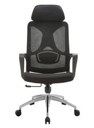 High Back Executive Office Chair With Headrest, Height Adjustable and Chrome Base for Office and Home