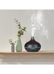 500ml Ultrasonic Air Humidifier Home Remote Control Essential Oil Humidifier Portable Seven Color Led Night Light Music Diffuser, Black