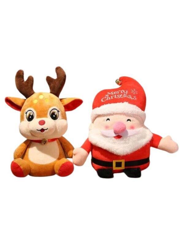 

Generic Pure Cotton Filled Christmas Plush Toys Santa Claus and Reindeer, Stuffed Soft Animal Plush Toy Suitable for Christmas Decoration Living Room Decorati