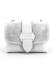 Genuine Leather Suede White Color Bag - Elegant and Beautiful