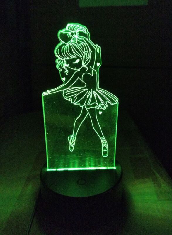 Multi-color Ballet 3D LED Night Lamp, USB Desk Lamp, 16 Color with remote control Bedroom Table Lamp, Home Decor Light Gifts Toys