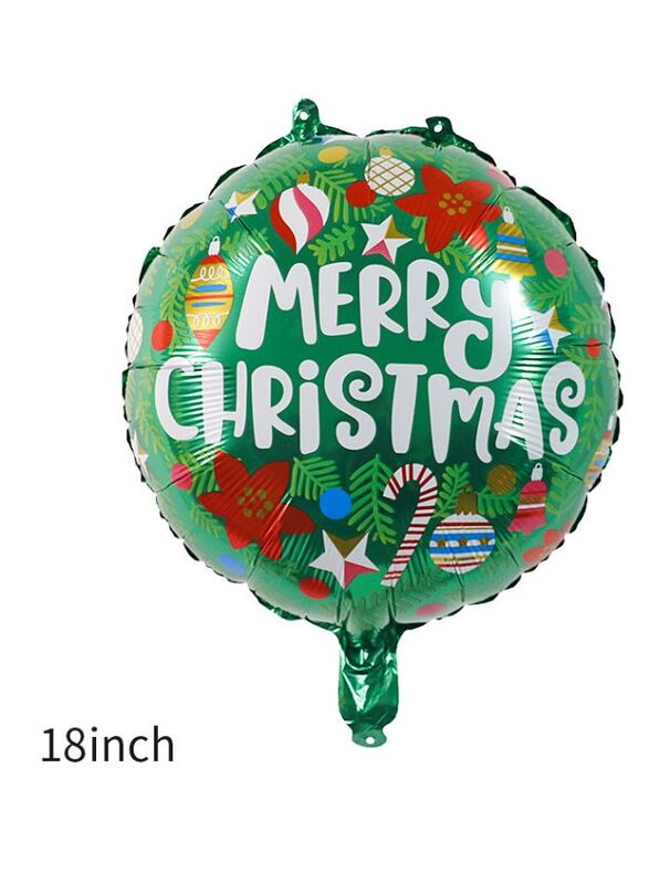 1 pc 18 Inch Christmas Party Balloons Large Size Merry Christmas Green Foil Balloon Adult & Kids Party Theme Decorations for Birthday, Anniversary, Baby Shower
