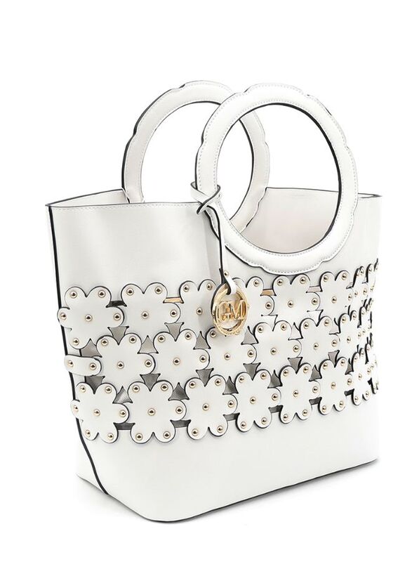 Opalescent White Color Women's Leather Handbag - Game up your fashion with this Leather Bag