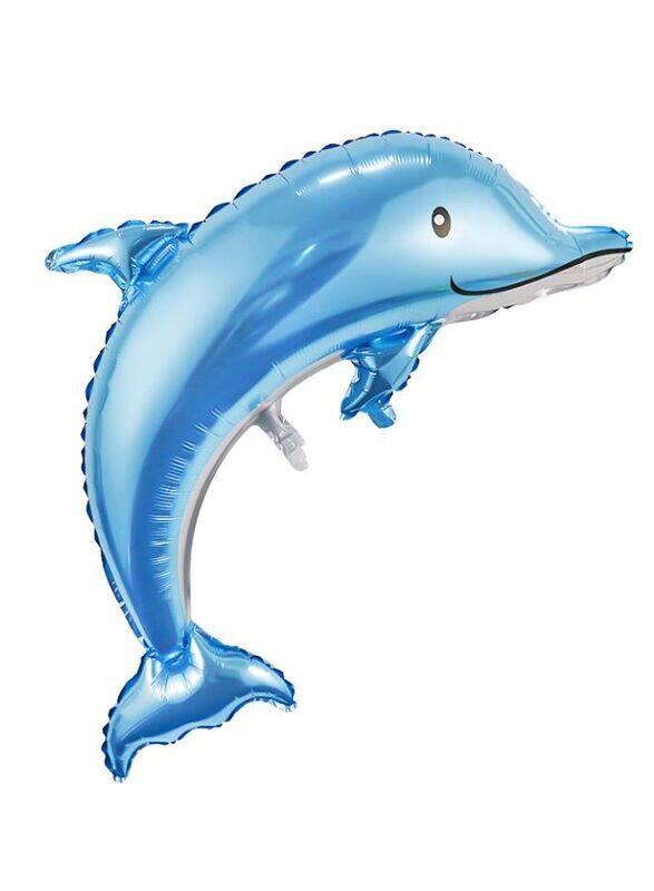 1 pc Birthday Party Balloons Large Size Dolphin Foil Balloon Adult & Kids Party Theme Decorations for Birthday, Anniversary, Baby Shower, Blue