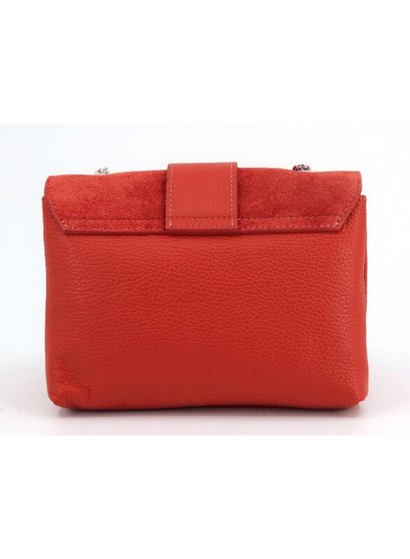 Genuine Leather Suede Red Color Bag - Bold and Beautiful