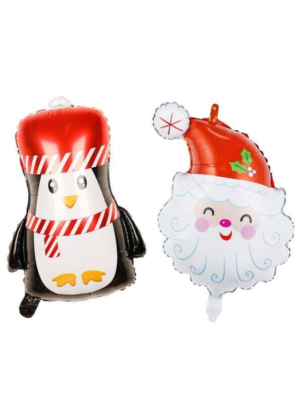 

Generic 2 pcs Christmas Decoration Foil Balloon Party Supplies for parties, celebrations, and decorating (Penguin & Santa)