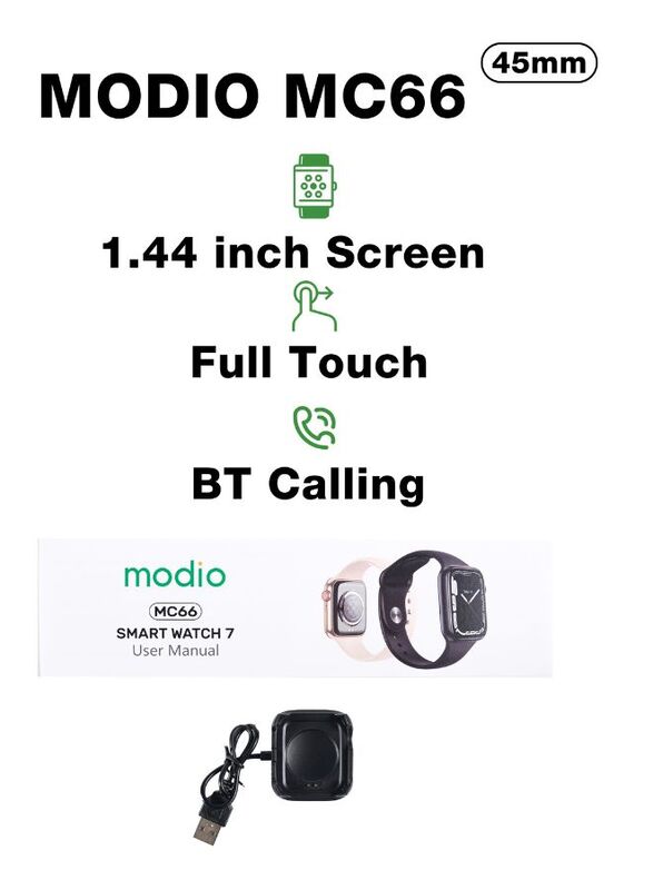 Modio MC66 Smart Watch With Full Display, Smart Split Screen & Long Battery Life, Support Calling, Full Screen, Heart Rate, Step Count, Sleep Alert (Silver)