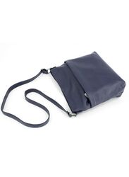Effetty Women's medium size casual shoulder bag in leather made in Italy, Made of genuine leather, available in both winter and summer colors, Navy