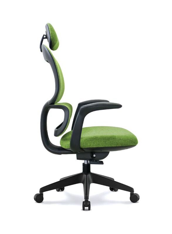 Modern Executive Ergonimic Office Chair With Headrest, Black Base for Office, Home and Shops, Green