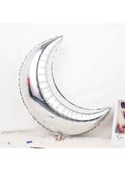 1 pc 28 Inch Birthday Party Balloons Large Size Moon Foil Balloon Adult & Kids Party Theme Decorations for Birthday, Anniversary, Baby Shower, Silver