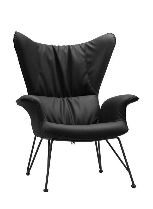 Lexury Leisure Chair for Office Lobby, Living Rooms and Waiting Areas with Wooden Frame, Black