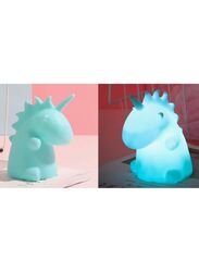 Portable Kids Cartoon LED Night Light Children Bedroom Table Lamp Bedside Moon Star Nightlight Best Birthday Gift for Kids, Home Decor, Kid Room Decoration, Living Room, Blue Dinosaur