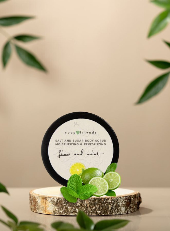 Soap&Friends Lime with Mint Salt Body Scrub - Deep Cleanse for Sauna and Steam Bath - 50g