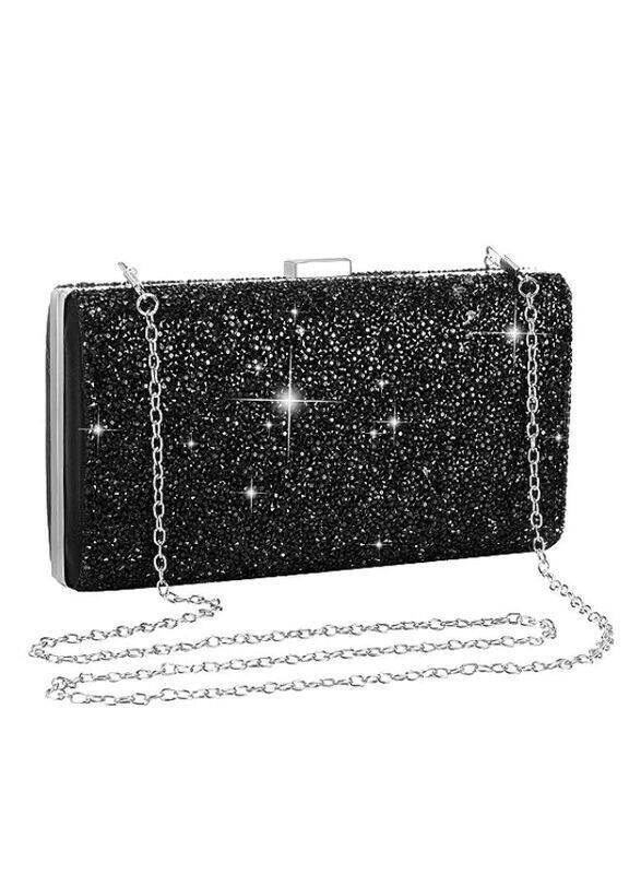 Sparkling Small Clutch Purse for Women's Parties and Weddings, Complete with Detachable Chain