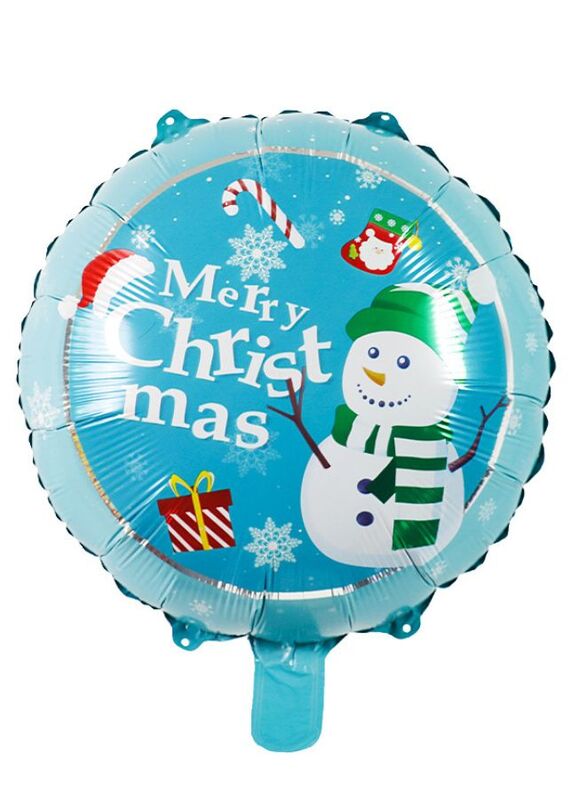 1 pc 18 Inch Christmas Party Balloons Large Size Snowman Blue Foil Balloon Adult & Kids Party Theme Decorations for Birthday, Anniversary, Baby Shower
