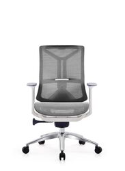 Modern Ergonomic Office Chair Without Headrest And Aluminum Base for Office, Home Office and Shops, High Back, Grey