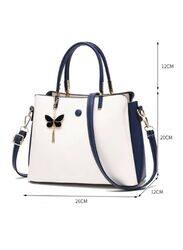 White Leather Purse with Butterfly Keychain - A Chic and Elegant Accessory for Women