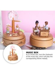 Wooden Bunny Windup Music Box, No Battery Home Wood Decor, Wooden Cute Rabbit Music Box Gift for Birthday Wedding Christmas