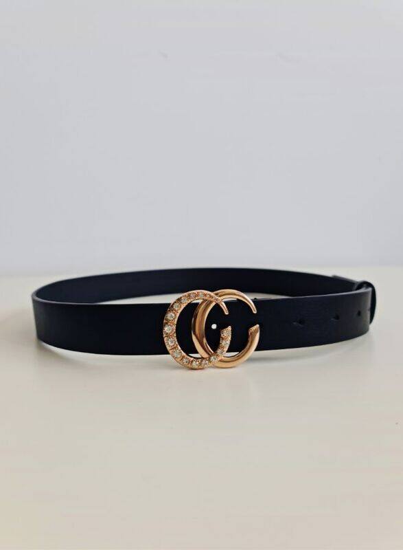 Double Opened Ring Buckle Womens Belt Soft Leather Mettalic Buckle