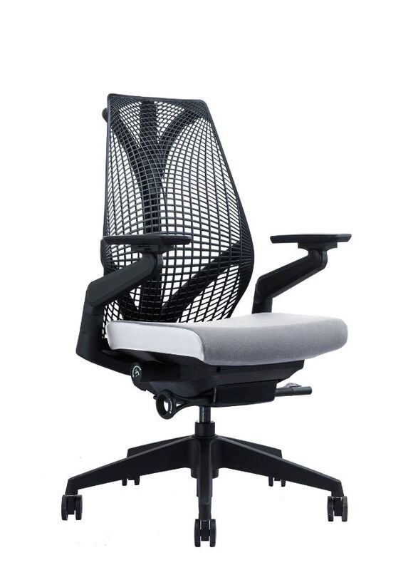 Office Furniture, Ergonomic Medium Back Office Chair Mesh Swivel Office Chair with Black Frame, Grey