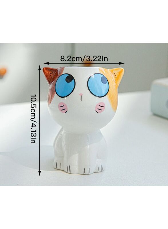 Cute Succulent Mini Cat Planter, Succulent Pots with Drainage Hole Flower Plant Pot Cartoon Ceramic Tiny Pot for Indoor Mini Flower Planters Cactus Container 1 Pc