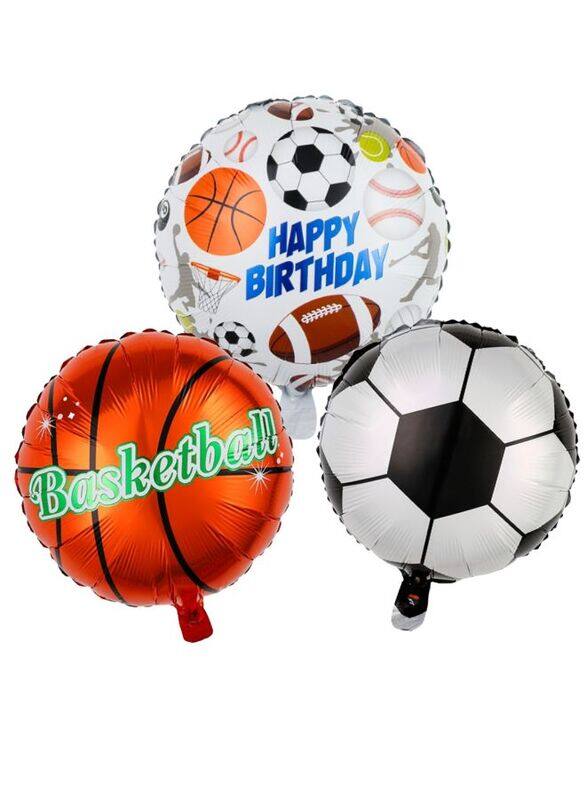

Generic 3 pc 18 Inch Party Balloons Large Size Sports Foil Balloon Adult & Kids Party Theme Decorations for Birthday, Anniversary, Baby Shower
