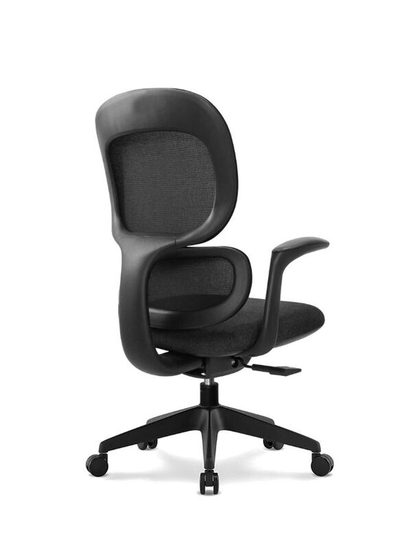 Modern Executive Ergonimic Office Chair with Sliding Seat, Without Headrest, Black Base for Office, Home and Shops, Black