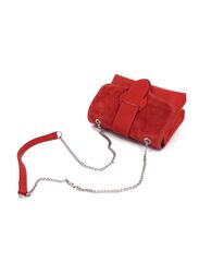 Genuine Leather Suede Red Color Bag - Bold and Beautiful
