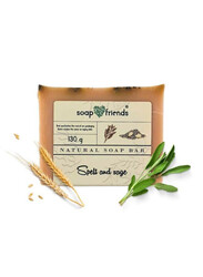 St Hildegarda's Sage and Spelt Soap Bar, 130g Natural Cleanse for Holistic Skin Wellness, Soap&Friends