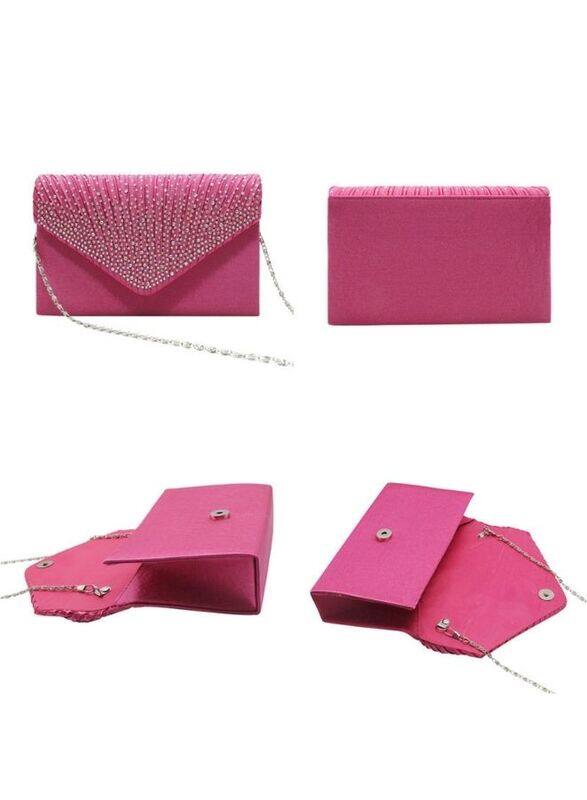 Elegant Solid Color Rhinestone Purse: Elevate Your Evening Look with Mini Crossbody Clutch Bags for Women