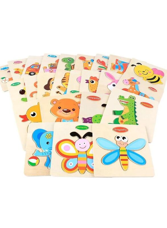 Wooden Puzzles for Kids Boys and Girls Vehicle Set Plane