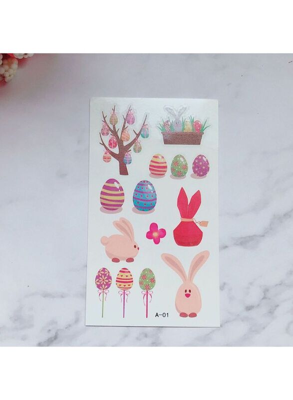 10 Sheet Easter Tattoo Stickers Cartoon Rabbit Temporary Tattoo Sticker Kids Children Adult Rabbit Bunny Easter Egg Stickers