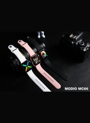 Modio MC66 Smart Watch With Full Display, Smart Split Screen & Long Battery Life, Support Calling, Full Screen, Heart Rate, Step Count, Sleep Alert (Silver)