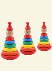 Wooden Rainbow Tower Ring Building Blocks Toy Gifts