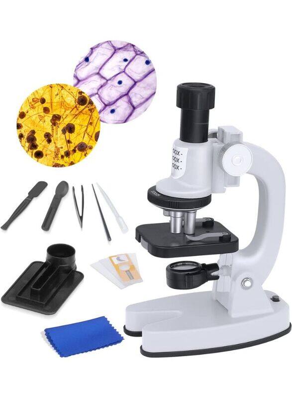 

Generic 200X-1200X Microscope for Kids, with 4 Colored Filters, Slide Set, Mineral Samples and Easy-to-Use Phone Holder, Science Experiment Kit Toys for Child