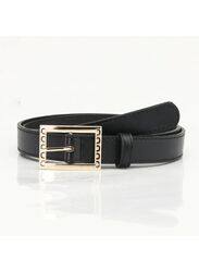 Elegant White Simple and Versatile Leather Belt for Women, Black - Size 105*2.4cm