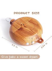 Baby Crib Bed Mobile Musical Box - Mobile Rotary Music Box Imitation Wood - Music Box with Rotating Hook -Crib Mobile Motor Battery Operated Plays 35 Tunes Crib Toys Attachments (Without Arm)