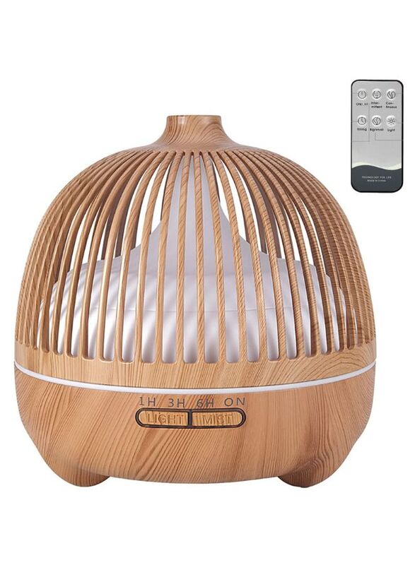 Essential Oil Diffuser 500ml Aromatherapy aroma diffuser ultrasonic humidifier with 7 color LED & remote control, Timer, Waterless Auto-Off, Beige