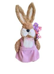 Fatio Easter Bunny Simulation Straw Rabbits Ornament Crafts Decoration for Yard Sign Garden, Living Room, Bedroom (19cm)