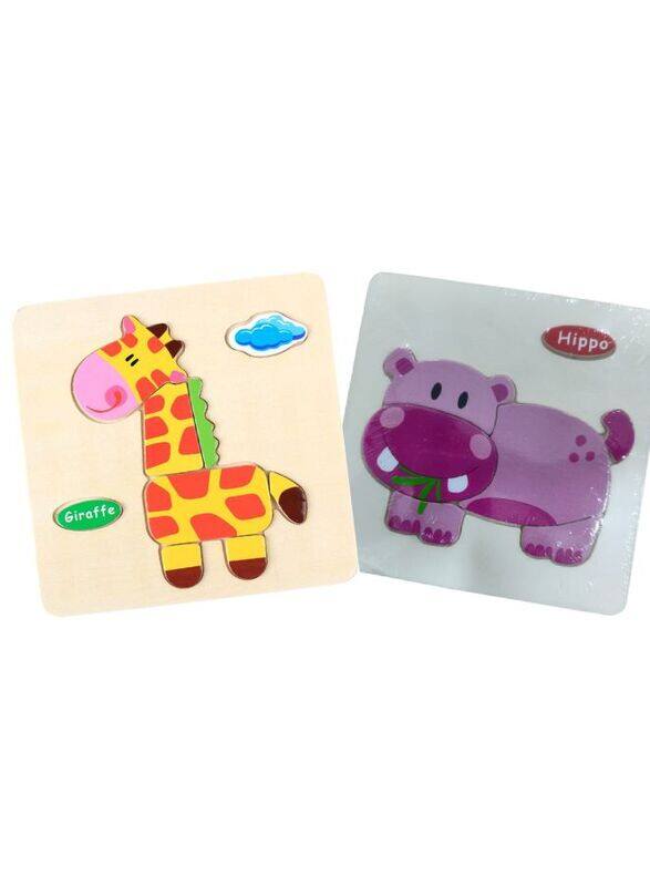 

Generic Wooden Puzzles for Kids Boys and Girls Animals Set Giraffe & Hippo