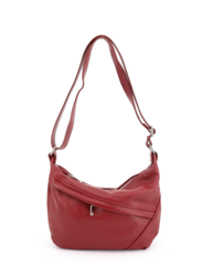 Effetty Women's medium size casual shoulder bag in leather made in Italy, Made of genuine leather, available in both winter and summer colors, Red