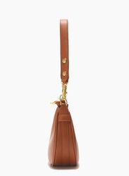 Half Moon Women's Shoulder Bag, Fashion Soft High Quality PU Leather Handbag, Brown