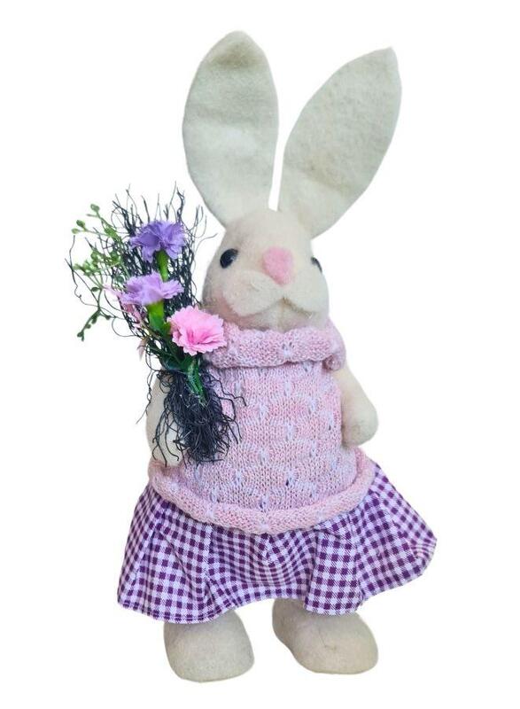 Fatio 32 cm Easter Bunny Simulation Cotton StringRabbits Ornament Crafts Decoration for Yard Sign Garden, Living Room, Bedroom