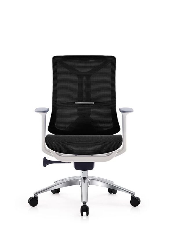 Modern Ergonomic Office Chair Without Headrest And Aluminum Base for Office, Home Office and Shops, High Back, Black